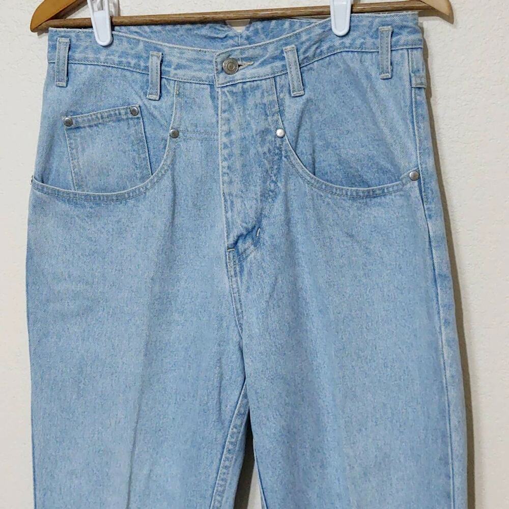 La Gear Super High Waisted 80s Tapered Jeans Light Wash L.A. Gear View 5